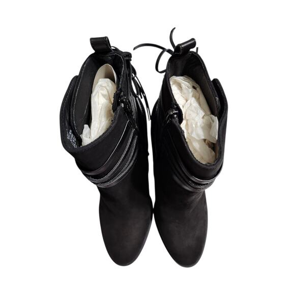 Steve Madden Black Nubuck Gaybel Heeled Boots Size 9.5 - Picture 6 of 9